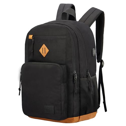 KEOFID Laptop Rucksack für Herren Damen, Großer Schulrucksack für Jungen, Mädchen und Teenager, Anti-Diebstahl Computer Rucksack, 15,6 Zoll Laptop, Handgepäck Rucksack((Black19) von KEOFID