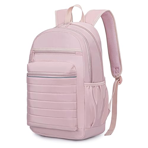 KEOFID Rucksack Damen, Wasserdicht Kleiner Rucksack, Damenrucksack Geldbörse, Elegant Daypack für Freizeit Schule Reisen Arbeit(Hellrosa) von KEOFID
