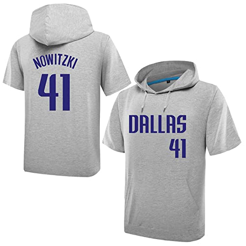 KEPL Herren Kapuzenpullover Halbarm Basketball Kleidung Nr. 41 Trikot Druck Unisex Kurzarm Pullover Herren Sport Kapuzen-T-Shirt Kleidung, a, XXL von KEPL