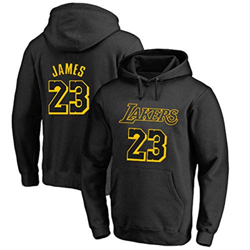 KEPL Kapuzen-Sweatshirt Herren Freizeitkleidung NBA Lakers Pullover Unisex Langarm Basketball Outdoor Herren Schwarz Casual Langarm Kleidung, a, XL von KEPL