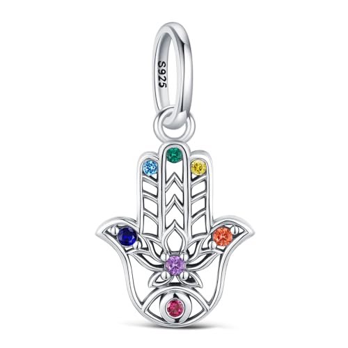 KEQ Charms für Pandora Me Armbänder, 925er Silber, Gampad, böser Blick, Glücksbringer, Hamsa, Handanhänger, Schmuck, Muttergeschenk für Frau, Mutter, MINI, Sterling-Silber, Kein Edelstein von KEQ