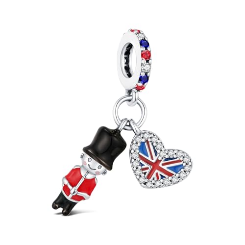 Mini-Anhänger aus 925er Sterlingsilber, britischer Londoner Palastwache, passend für Pandora-Charm-Armband, Reisen, britische Wache, Schmuck, Geburtstag, BBF, Geschenk für Frauen, MINI von KEQ