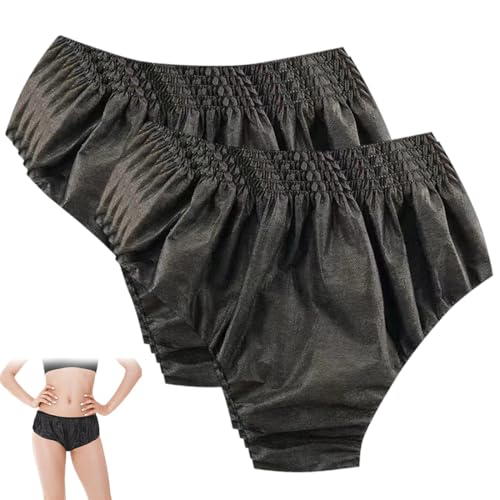 KEQAR 10 Stück Unisex Einweg Unterwäsche aus Vliesstoff für Reise, Camping, Spa (Schwarz) von KEQAR