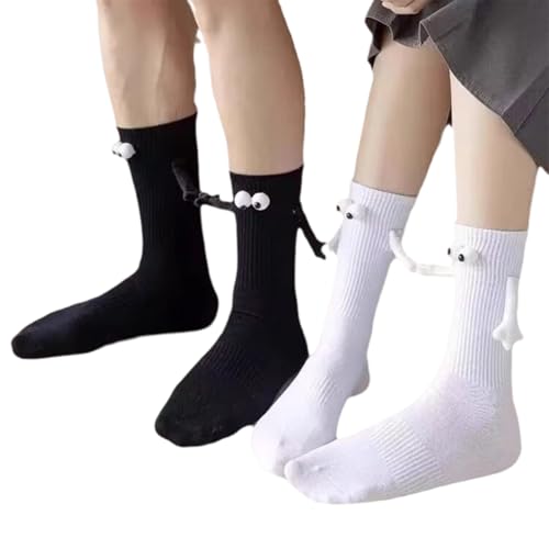 KEQAR 2 Paar Magnetische Socken mit Händen Hand in Hand mit Magnetarmen Lustige Alberne Geschenke für Geburtstag Frauen Herren Freunde Familie Partner Paar Kinder Party (Größe 35-41) von KEQAR