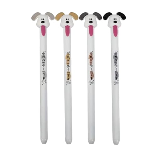 KEQAR 4 PCS Niedliche Haustier Stressabbau Unisex Stift, Feine Zeichen Schreiben Glatt, Student Stressabbau Spielzeug Stift, Kleines Geschenk für Kinder und Freunde (0,5 mm) von KEQAR