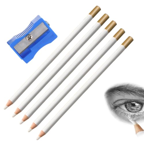 KEQAR 4 Stück Radiergummi Stift Radierstift Radierer in Stiftform für Künstler Skizzieren Malerei Zubehör (für Skizzen) mit Anspitzer von KEQAR