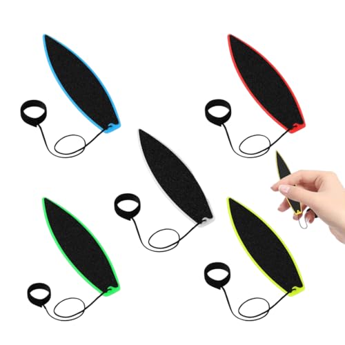 KEQAR 5 Stück Mini Finger Surfboard, Für Kinder Jugendliche Erwachsene Drinnen Draußen Zum üben, Auto Im Wind (5 Farben) von KEQAR