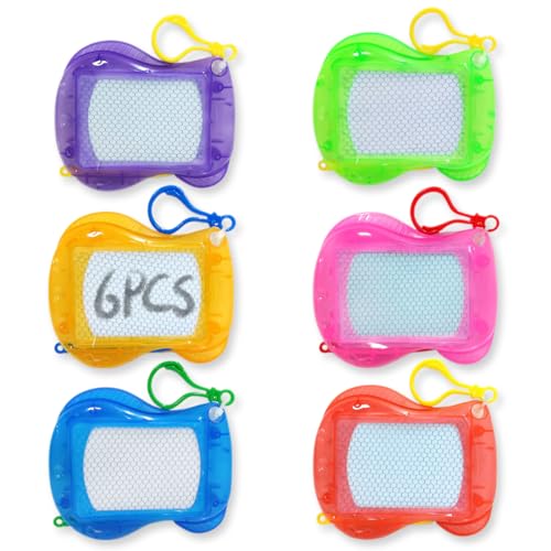 KEQAR 6 Pcs Mini Maltafel Zaubertafel Schlüsselanhänger Kinder Mitgebsel Kindergeburtstag Nützliche Gastgeschenke Kleinigkeiten Give Aways Tombola Preise Pinata Füllung Party Beschäftigung von KEQAR