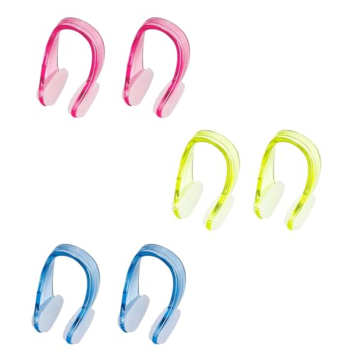 KEQAR 6 Stück Anti-Rutsch Nasenklammer zum Schwimmen, Sanft Allergiefest Nasenclip mit Aufbewahrungsbox für Erwachsene Kinder Unisex von KEQAR