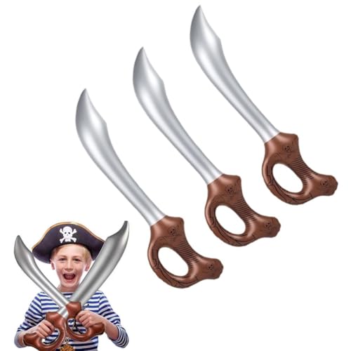 KEQAR 6 Stück Inflatable Pirate Sword Party Props Party Supplies Favors Balloons Theme Party Festival Cosplay Halloween von KEQAR