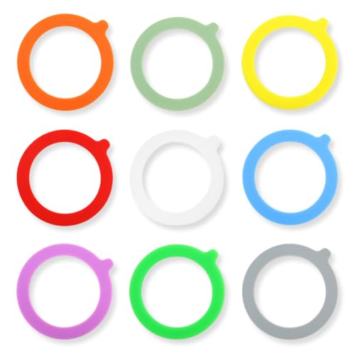 KEQAR 9 Stück Wiederverwendbare Auslaufsichere Silikon Einweckgummi Ersatz Einmachgummiringe für Weckgläser, Einmachgläser, Weithalsgläser und Deckelgläser (70mm) (Weiß) von KEQAR