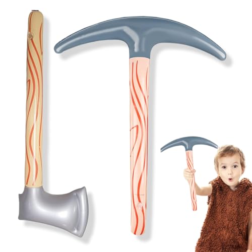 KEQAR Aufblasbare Spitzhacke Spielzeug Dekoration, 2 Stück Simulation Spitzhacke Modell, Kinderwerkzeug Simulation Spitzhacke Modell, Aufblasbare Pick-Requisiten für Kindertheateraufführungen von KEQAR