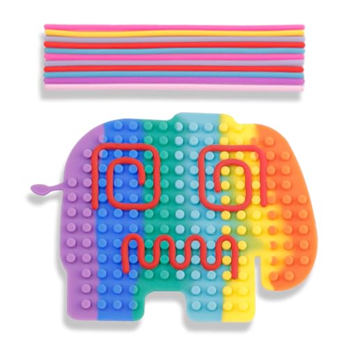 KEQAR Sensorik Spielzeug Activity Board, Silikon Sensorisches Spielzeug, Sensory Fidget Toys Kinder Autismus Spielzeuge ADHD Toys Doppelseitiges Aktivitätsbrett Sensorisches mit 11 Zubehör Schnüren von KEQAR