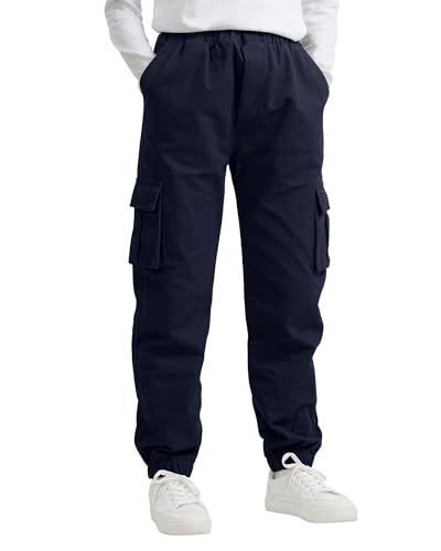 KEREDA Cargohose Jungen Kinder Jogginghose Hosen Cargo Hose,Navy,170-176 von KEREDA