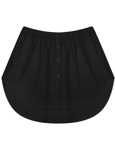 KEREDA Damen Blusenrock Unterrock Hemdverlängerung Blusenverlängerung Hemdrock Unterzie Shirt Verlängerung Extender Mini Skirt,1 Stück Schwarz, EUsize42 von KEREDA