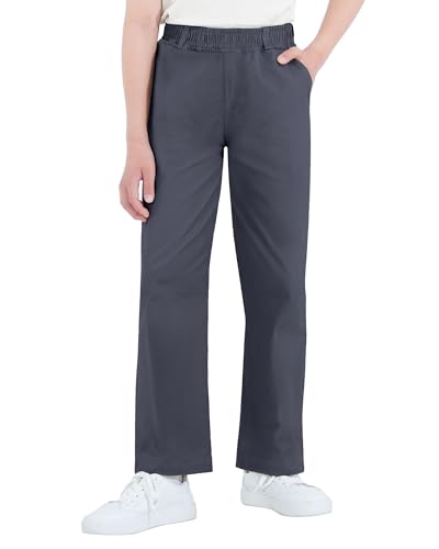 KEREDA Jungen Hosen Kinder Cargohose Chino Hose Jogginghose Baumwolle,Grau,EU 122-128,Manufacturer 130 von KEREDA