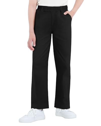 KEREDA Jungen Hosen Kinder Cargohose Chino Hose Jogginghose Baumwolle,Schwarz,EU 122-128,Manufacturer 130 von KEREDA