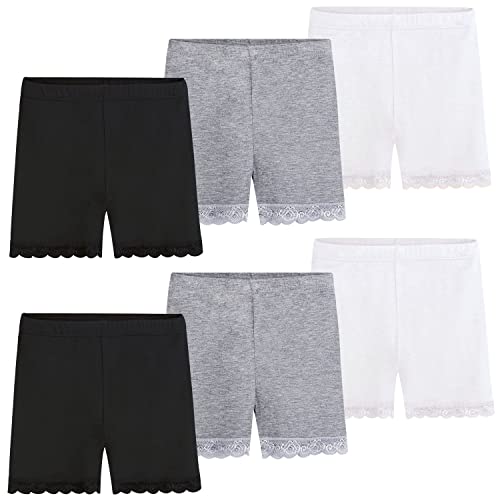 KEREDA Radlerhose Mädchen Kurze Hose Kinder Shorts Kurze Leggings Panty Spitzen 2-10 Jahre (6er-Pack), Mehrfarbig 3, 5-7 Jahre von KEREDA