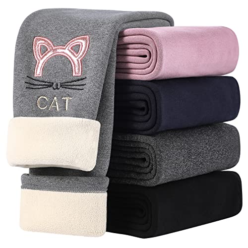 KEREDA Thermo Leggings Mädchen Kinder Gefüttert Katze Winter Warme, Grau, 140-146 KEREDA Thermo Leggings Mädchen Kinder Gefüttert Katze Winter Warme, Grau, 140-146 von KEREDA
