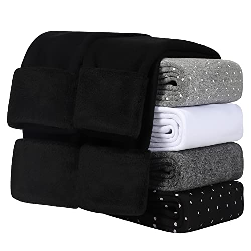 KEREDA Mädchen Leggings Thermo Gefüttert Warme Winter Dicke 2er-Pack,Schwarz/Schwarz,EU 122-128,Manufacturer 120 von KEREDA