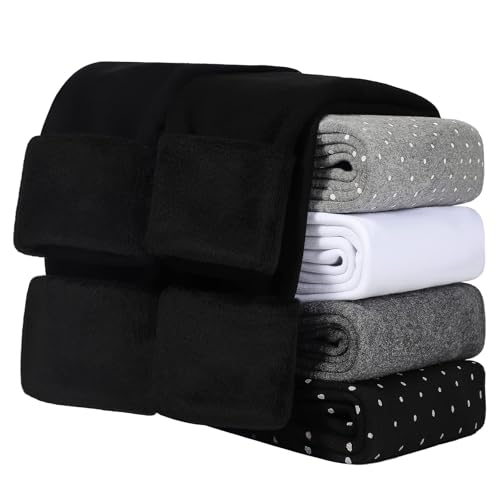 KEREDA Mädchen Leggings Thermo Gefüttert Warme Winter Dicke 2er-Pack,Schwarz/Schwarz,EU 152-158,Manufacturer 170 von KEREDA