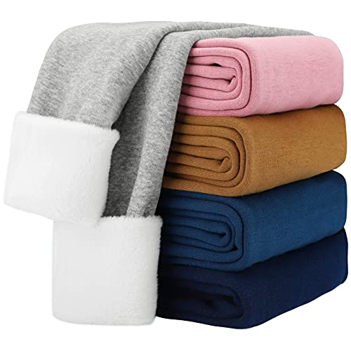 KEREDA Thermo Leggings Mädchen Thermoleggings Kinder Gefüttert Winter Warme Dicke Mit Fleece Thermohose Hosen 1er-Pack Grau 134-140 von KEREDA