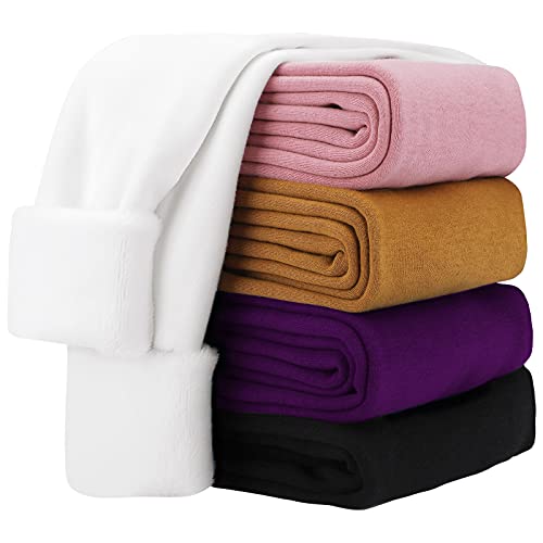 KEREDA Thermo Leggings Mädchen Thermoleggings Kinder Gefüttert Winter Warme Dicke Mit Fleece Thermohose Hosen 1er-Pack Weiß 128-134 von KEREDA