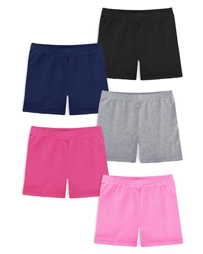 KEREDA Mädchen Radlerhose Kinder Shorts Kurze Hose Sport Baumwolle 5 Paar,B,9-10 Jahre von KEREDA