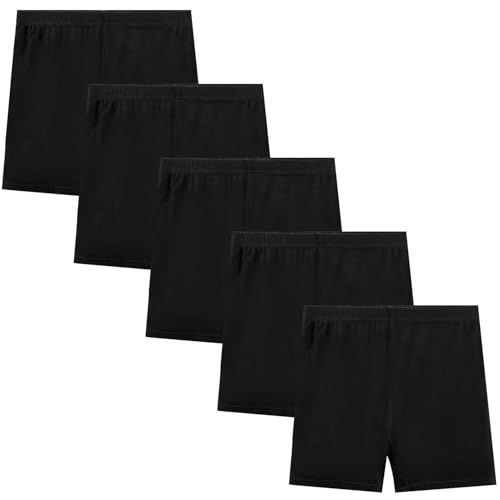 KEREDA Kurze Leggings Mädchen Radlerhose Kinder Kurze Hosen Sommer Shorts Hose 2-10 Jahre 5 Paar 5 Paar Schwarz 8-10 Jahre von KEREDA