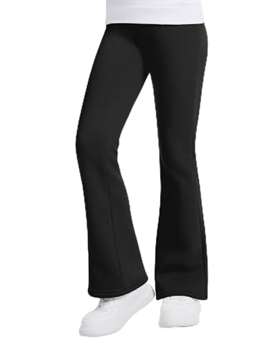 KEREDA Schlaghose Mädchen Thermo Leggings Kinder Gefüttert Flared Thermohose Lange Warmes Hosen Winter Thermoleggings Mit Fleece von KEREDA