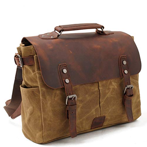 KEREITH männer - beutel leder - vintage - leinwand laptop - tasche wasserdicht ist leinwand ranzen schulter aktentasche für business - schule alltag brown college arbeiten von KEREITH