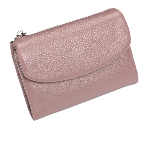 KERLYING Unisex Leather Wallet, 5.3In Short Genuine Leather Coin Card Holder, Unisex Clutch Bags with Credit Card Holder and Cash Slots (Pink) von KERLYING