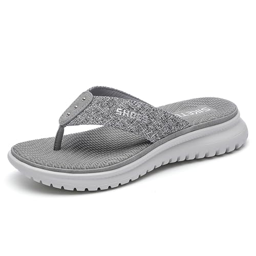 KEROBGJFS Bequeme, fußgewölbestützende Sommer-Flip-Flop-Sandalen für Damen von KEROBGJFS