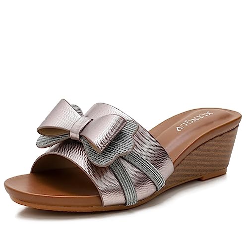 KEROBGJFS Damen-Keilsandalen: Offene Keilsandalen – Damensandalen – bequemer Sommer von KEROBGJFS