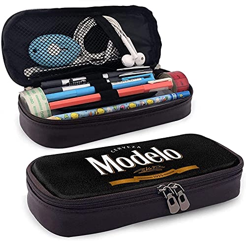 G-R-U-P-O Modelo Federmappe aus Leder, großes Fassungsvermögen, wasserdicht, praktische Tasche mit Reißverschluss, für Jungen, Mädchen, Teenager, Erwachsene, Schule, Arbeit von KEROTA