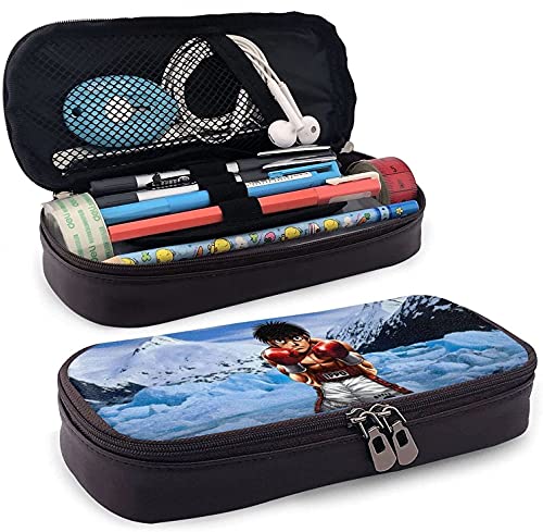 Hajim-E No Ipp-O Leder Federmäppchen Federmäppchen Große Kapazität Stift Marker Halter Pouch Box Große Aufbewahrung Schreibwaren Organizer mit Reißverschluss für Büro von KEROTA