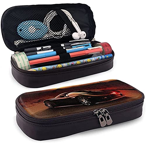 Knight Rider Federmappe aus Leder, großes Fassungsvermögen, Stiftemarker, große Aufbewahrungsbox, Schreibwaren-Organizer mit Reißverschluss für Büro Knight Rider Federmappe aus Leder, großes Fassungsvermögen, Stiftemarker, große Aufbewahrungsbox, Schreibwaren-Organizer mit Reißverschluss für Büro von KEROTA