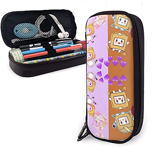 Lankybox Boxy Leder Federmäppchen Große Kapazität Bleistift Mäppchen Multi-Slot Bleistift Tasche Halter Box für Mittleres Büro College Erwachsene Mädchen und Jungen von KEROTA