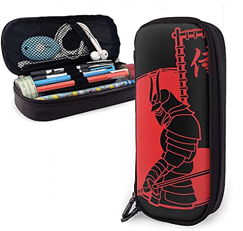 Leder-Federmäppchen, Samurai, stehendes Schwertfahne, japanische große Kapazität, Stifteetui für Schreibwaren, Schreibtisch-Organizer für Schule und Büro Leder-Federmäppchen, Samurai, stehendes Schwertfahne, japanische große Kapazität, Stifteetui für Schreibwaren, Schreibtisch-Organizer für Schule und Büro von KEROTA