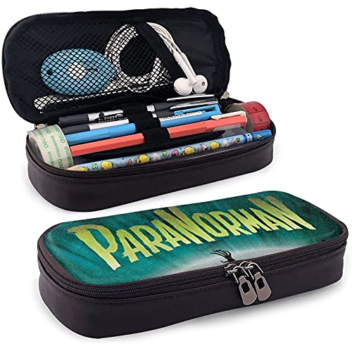 ParaNorman Federmappe aus Leder, großes Fassungsvermögen, Stiftemarker-Halter, große Aufbewahrungsbox, Schreibwaren-Organizer mit Reißverschluss für Büro von KEROTA