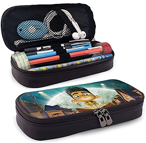 ParaNorman Federmappe aus Leder, großes Fassungsvermögen, Stiftemarker-Halter, große Aufbewahrungsbox, Schreibwaren-Organizer mit Reißverschluss für Büro von KEROTA