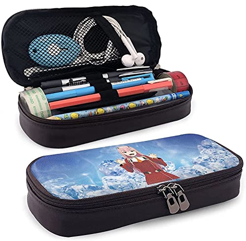 The Franx-X Leder-Federmäppchen, großes Fassungsvermögen, Stiftemarker-Halter, Beutelbox, große Aufbewahrung, Schreibwaren-Organizer mit Reißverschluss für Büro von KEROTA