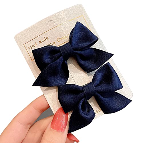 2 Stück Schleifen-Haarspangen Haarspange Haarschleifen Mädchen Rutschfeste Krokodil-Haarspangen Haarschmuck Mode Mädchen Haarschmuck Frauen Weihnachten Hochzeit Geburtstag (Dunkelblau) von KERTFGOKU