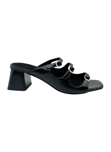 Keslem Damen-Clogs mit drei Schnallen mit quadratischem Absatz in Schwarz., Schwarz , 39 EU Keslem Damen-Clogs mit drei Schnallen mit quadratischem Absatz in Schwarz., Schwarz , 39 EU von KESLEM