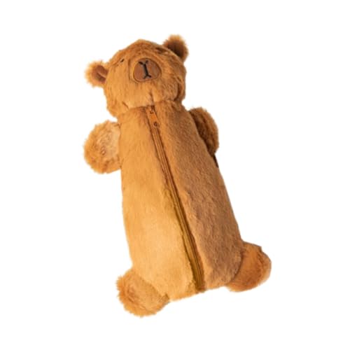 KESOTO Gefüllte Capybara-Puppe, Federmäppchen, Stifttasche, Geldbörse, niedliches Schreibwarenzubehör, Tierform-Beutel, Make-up-Beutel für Kinder, Geschenk, Ernst von KESOTO