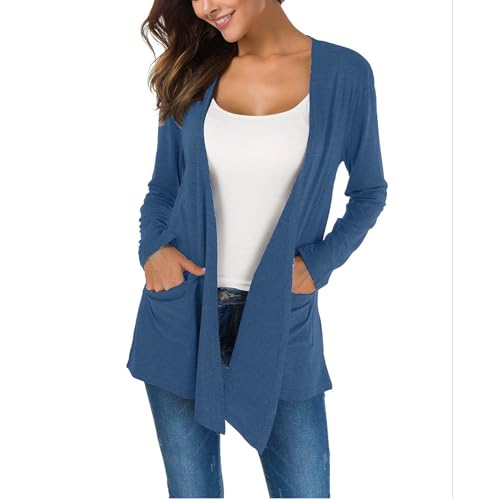 KESSER Casual Basic Lang Strickjacke Für Damen Hat Zwei Taschen Langarm Offene Vorderseite Schlanke Passform Modisch Und Vielseitig Cardigan Weich Und Dün Marine XXL KESSER Casual Basic Lang Strickjacke Für Damen Hat Zwei Taschen Langarm Offene Vorderseite Schlanke Passform Modisch Und Vielseitig Cardigan Weich Und Dün Marine XXL von KESSER