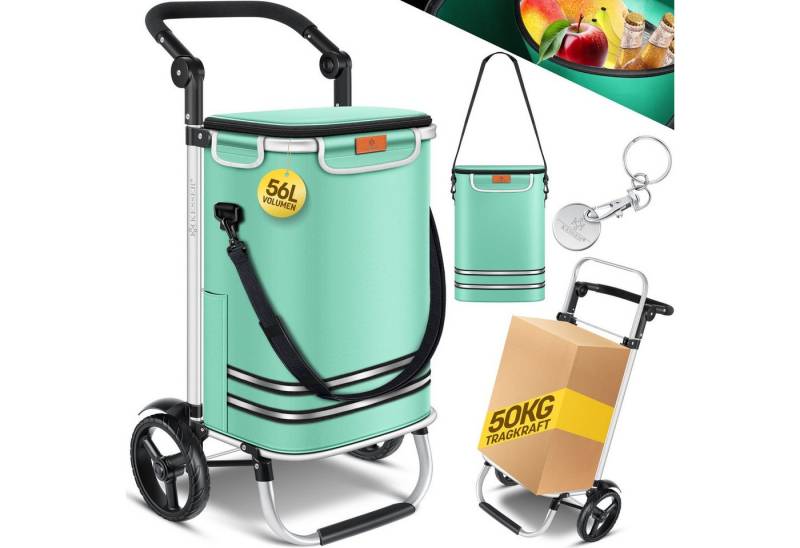 KESSER Einkaufstrolley, klappbar mit 56L Kapazität und belastbar bis 50 kg von KESSER