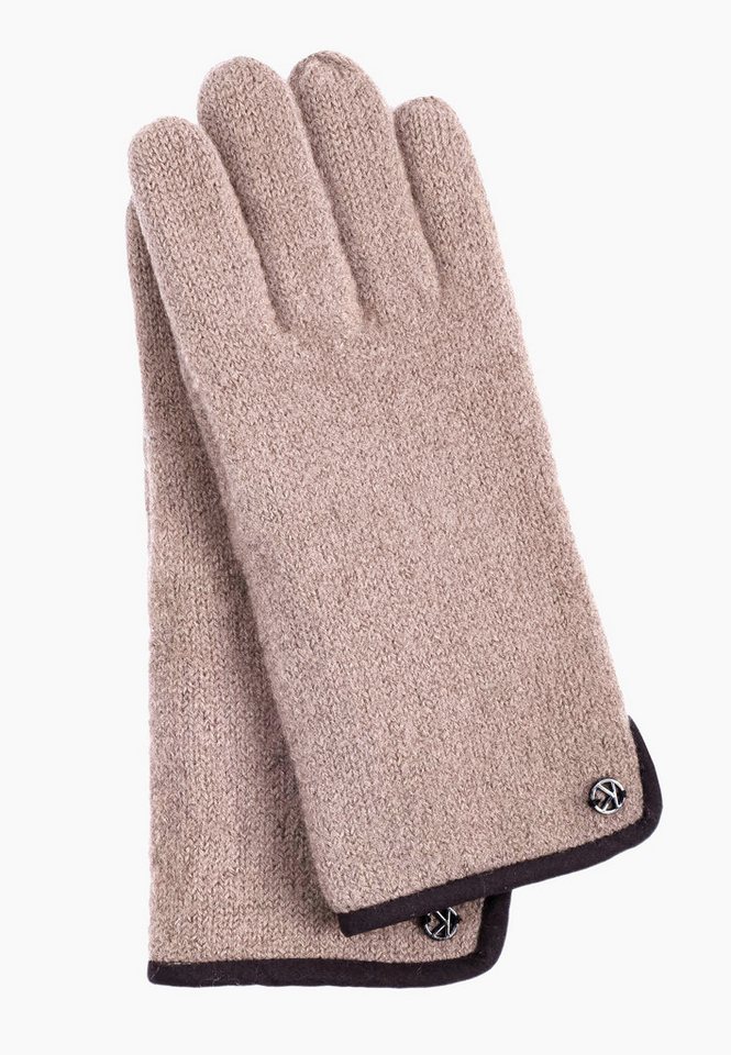 KESSLER Lederhandschuhe SASHA (Paar, 1-St., Handschuhe) Reine Wolle (Woolmark), Wind- und Wasserabweisend, Walkstrick von KESSLER