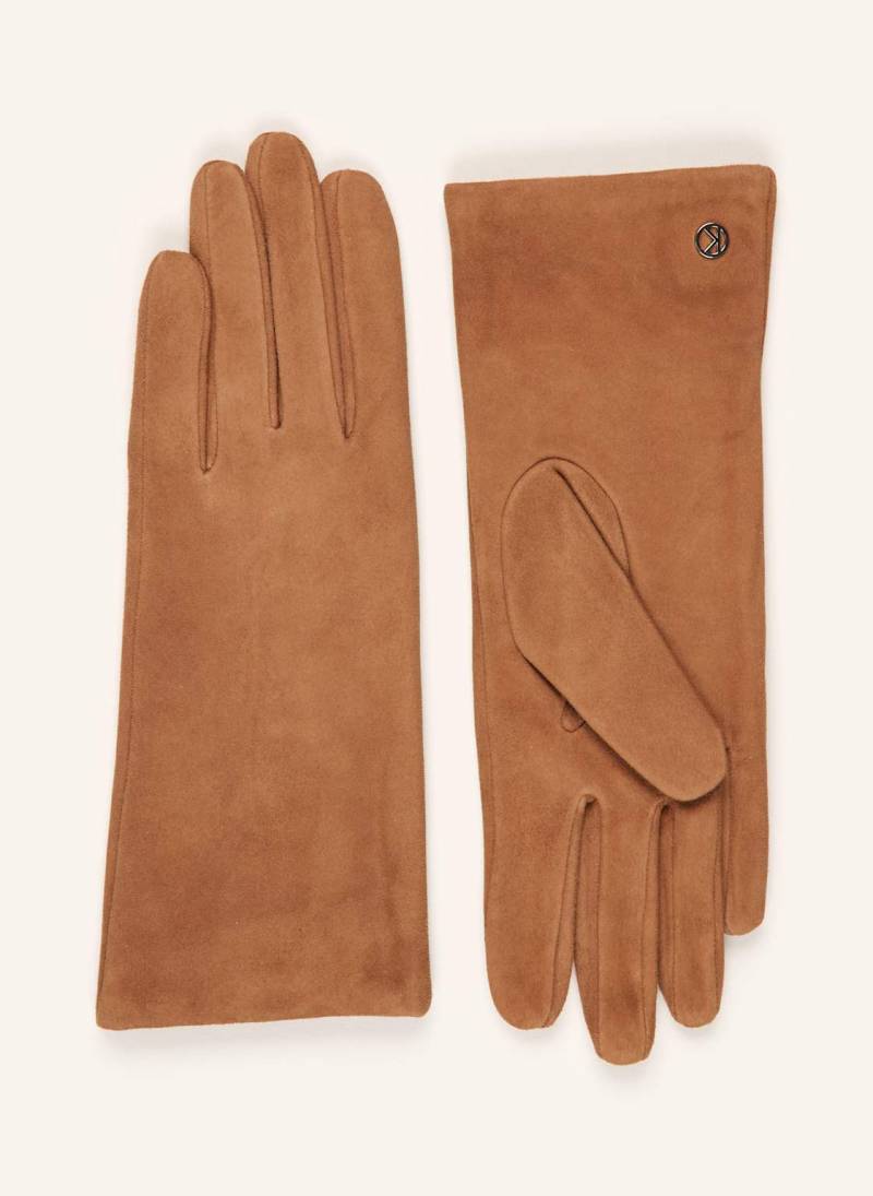 Kessler Lederhandschuhe Ava Mit Cashmere braun von KESSLER