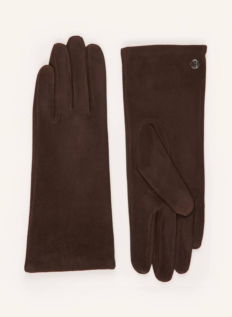 Kessler Lederhandschuhe Ava Mit Cashmere braun von KESSLER